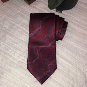 Gold City Burgundy Blue Tie